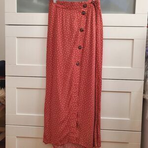 Ultra Flirt Red Polka Dotted Midi Skirt Size S